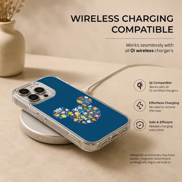 Collage of Mickey and classic cartoon characters on phone case — Charging