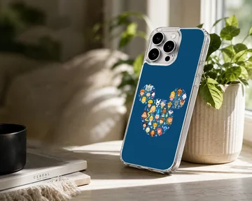 Collage of Mickey and classic cartoon characters on phone case — Lifestyle