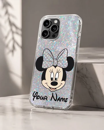 Playful Minnie Custom cartoon design with personalization on phone case — Hero