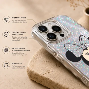 Playful Minnie Custom cartoon design with personalization on phone case — Info