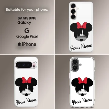 Minnie Custom design with personalized name on the phone case. — Collage
