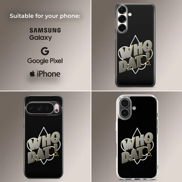 New Orleans Saints phone case featuring bold 'Who Dat' design — Collage