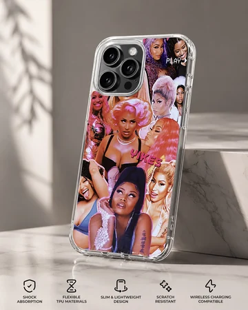 Collage of Nicki Minaj in various poses on phone case — Specs