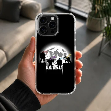 Ninja Turtles silhouetted against the moon in a vibrant cartoon phone case — Lifestyle