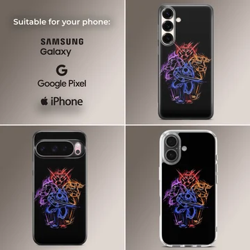 Dynamic Ninja Turtles design on phone case with vibrant colors — Collage