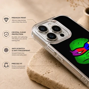 Ninja Turtles phone case with bold mask design — Info
