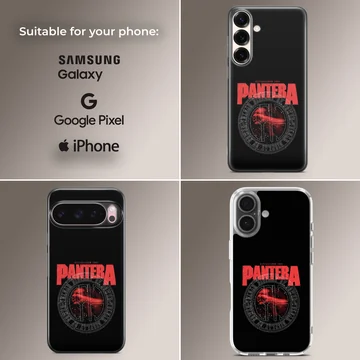 Pantera design with bold typography on phone case — Collage