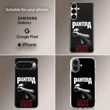 Pantera Vulgar Display of Power phone case with bold typography — Collage
