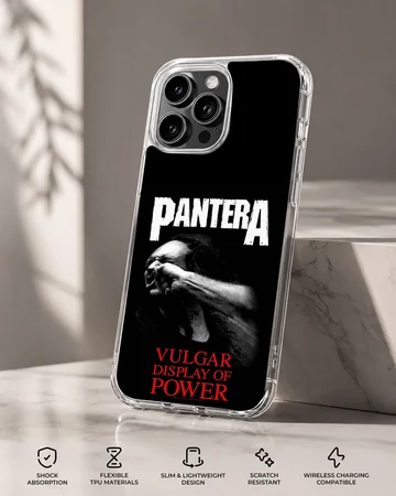 Pantera Vulgar Display of Power phone case with bold typography — Specs