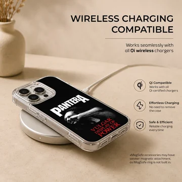 Pantera Vulgar Display of Power phone case with bold typography — Charging