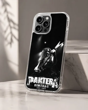 Pantera band tribute with a guitarist image on phone case — Hero