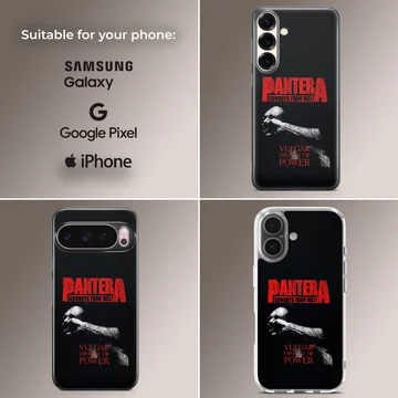 Pantera themed phone case with bold black and red typography design — Collage