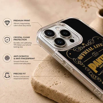 Pantera phone case with bold typography in black and gold — Info