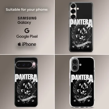 Pantera design with bold typography on phone case — Collage