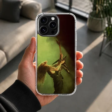 Pantera guitarist captured in an energetic pose on phone case — Lifestyle