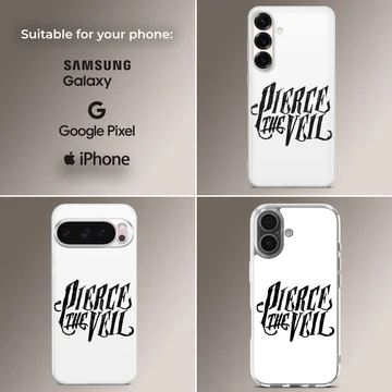 Pierce The Veil bold typography in black on white phone case — Collage