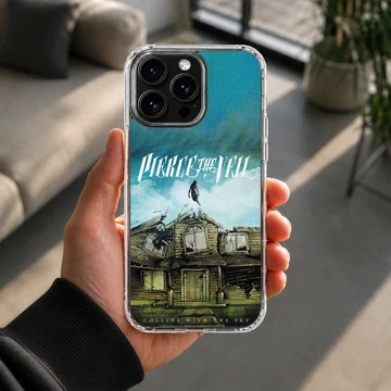 Pierce The Veil artwork showing a house and a raven on a phone case — Lifestyle