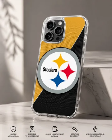 Pittsburgh Steelers logo on a phone case with black and yellow design — Specs