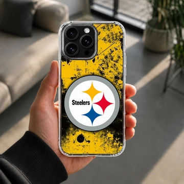 Pittsburgh Steelers vibrant artwork on phone case — Lifestyle