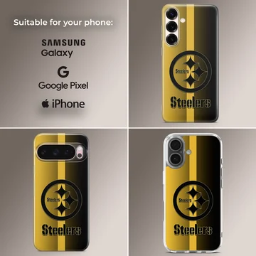 Pittsburgh Steelers logo in black and yellow on phone case — Collage