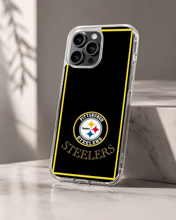 Pittsburgh Steelers logo on phone case with black and yellow design — Hero