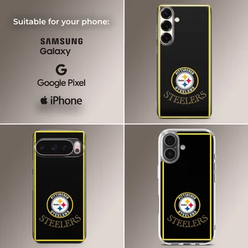 Pittsburgh Steelers logo on phone case with black and yellow design — Collage