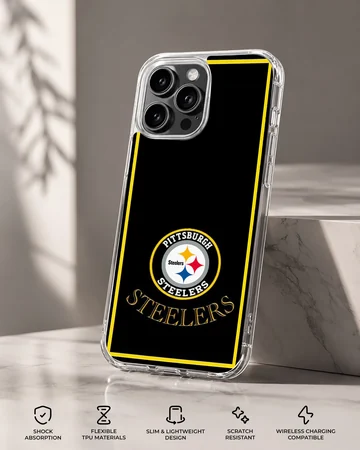 Pittsburgh Steelers logo on phone case with black and yellow design — Specs