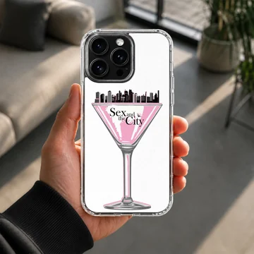 Stylish Sex And The City phone case with cosmopolitan glass design. — Lifestyle