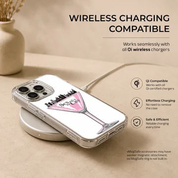 Stylish Sex And The City phone case with cosmopolitan glass design. — Charging