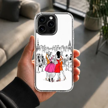Sex and the City fashion scene with stylish characters on phone case — Lifestyle