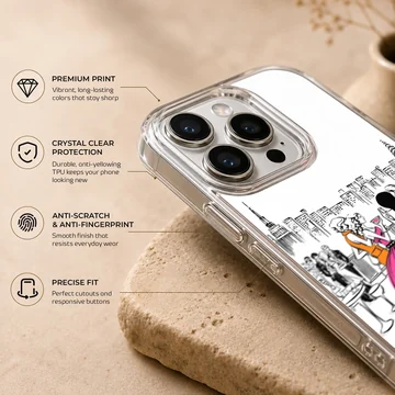 Sex and the City fashion scene with stylish characters on phone case — Info