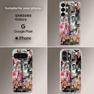 Sex and the City collage with iconic characters and quotes on phone case — Collage