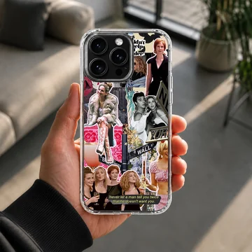 Sex and the City collage with iconic characters and quotes on phone case — Lifestyle