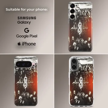 Slipknot band design with bold logo on phone case — Collage