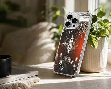Slipknot band design with bold logo on phone case — Lifestyle