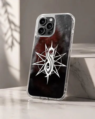 Bold Slipknot logo on black textured background phone case — Hero