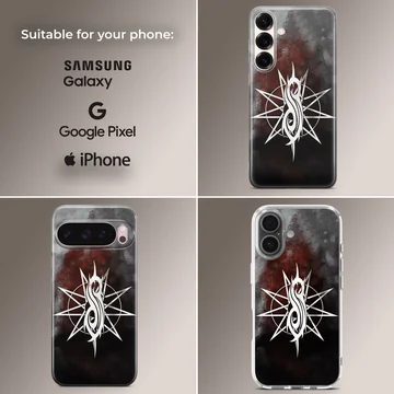 Bold Slipknot logo on black textured background phone case — Collage