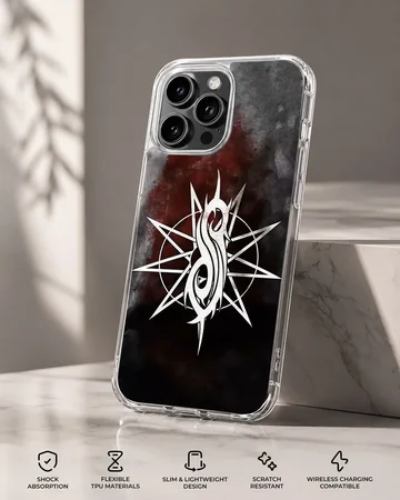 Bold Slipknot logo on black textured background phone case — Specs
