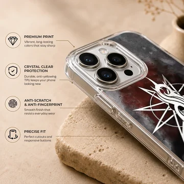 Bold Slipknot logo on black textured background phone case — Info