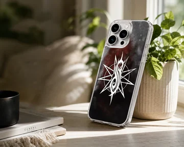 Bold Slipknot logo on black textured background phone case — Lifestyle