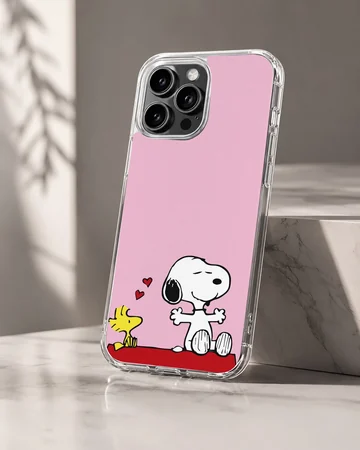 Snoopy and Woodstock cartoon illustration phone case — Hero
