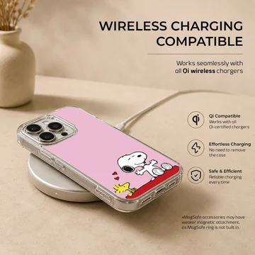 Snoopy and Woodstock cartoon illustration phone case — Charging