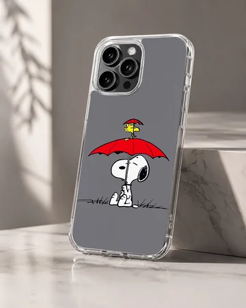Snoopy with an umbrella cartoon phone case — Hero