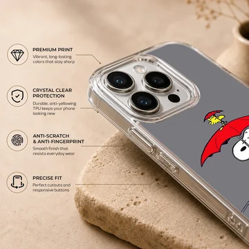 Snoopy with an umbrella cartoon phone case — Info