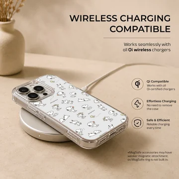 Snoopy phone case with playful cartoon characters — Charging