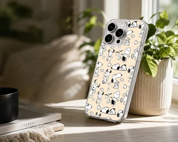 Playful Snoopy cartoon design on phone case — Lifestyle
