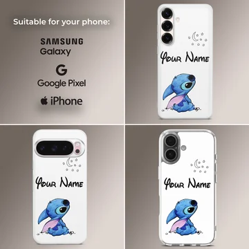 Stitch custom cartoon character design on phone case — Collage