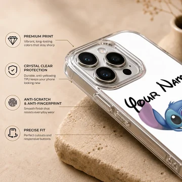 Stitch custom cartoon character on phone case — Info