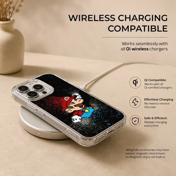 Cartoon-style Super Mario graphic on phone case — Charging