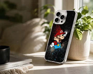 Cartoon-style Super Mario graphic on phone case — Lifestyle